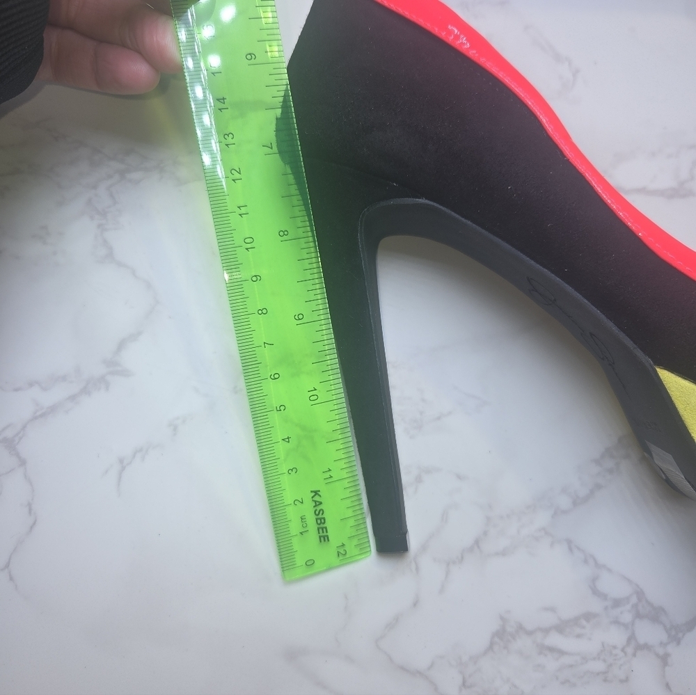 Black Pumps with Neon Pink Trim by - Picture 6 of 7